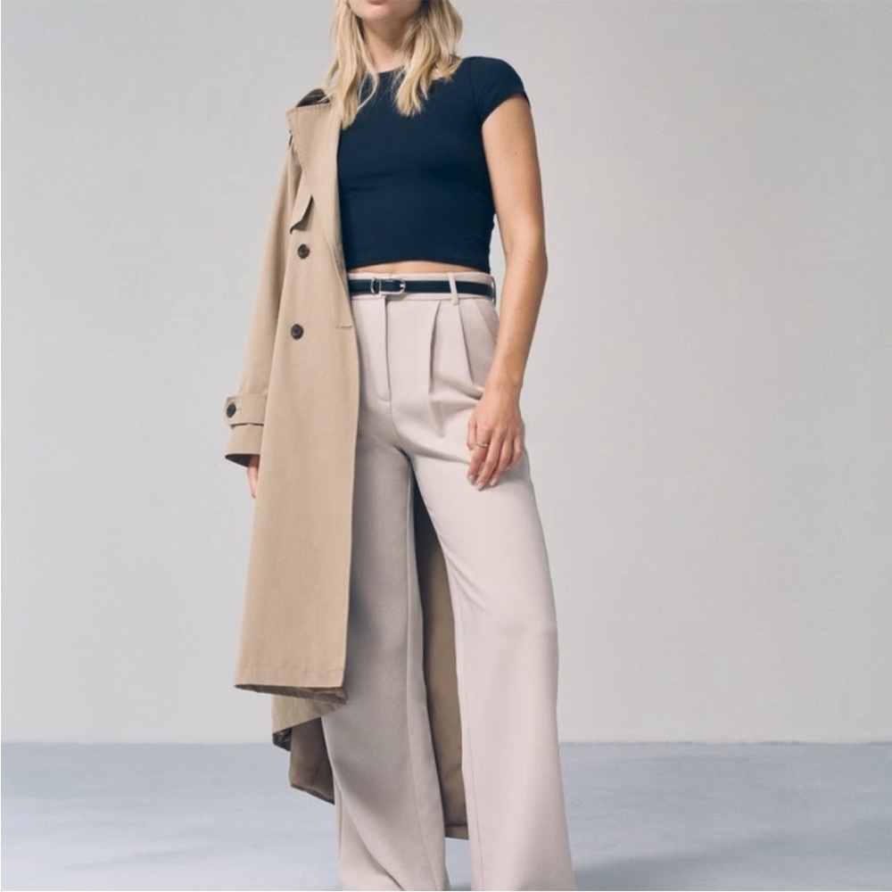 Abercrombie & Fitch Tan/Beige Wide-Leg Pants